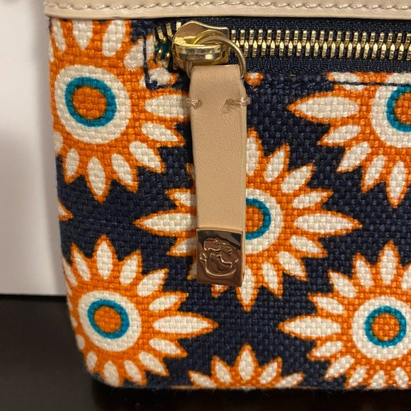 Spartina 449 Wristlet Orange Flowers Navy Blue - Picture 3 of 8